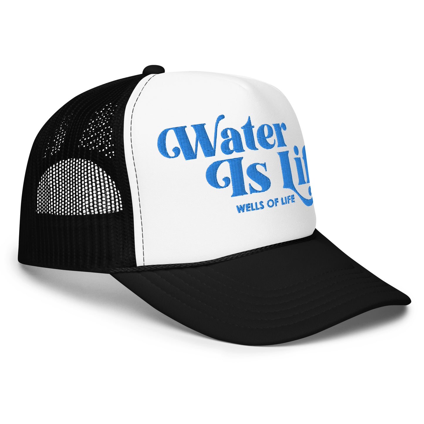 Water Is Life Fancy Logo Foam Trucker Cap