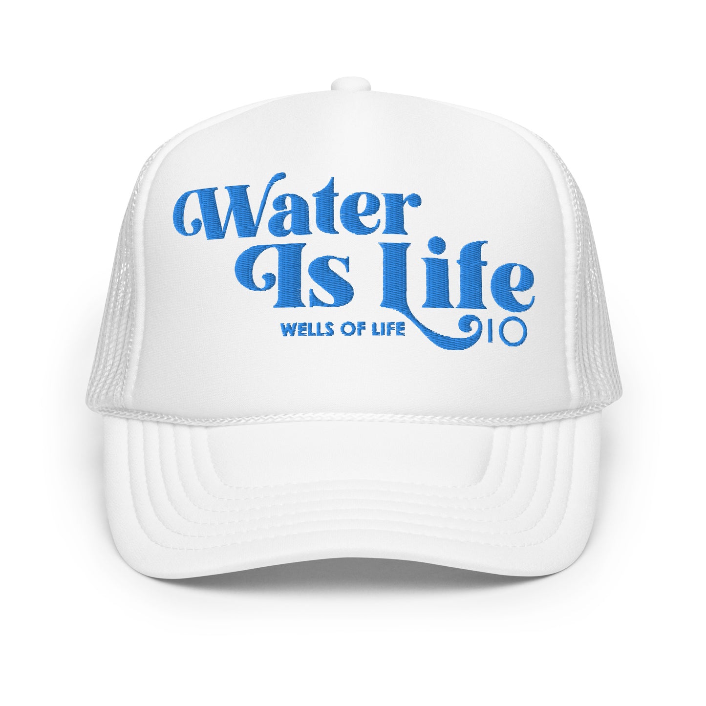 Water Is Life Fancy Logo Foam Trucker Cap