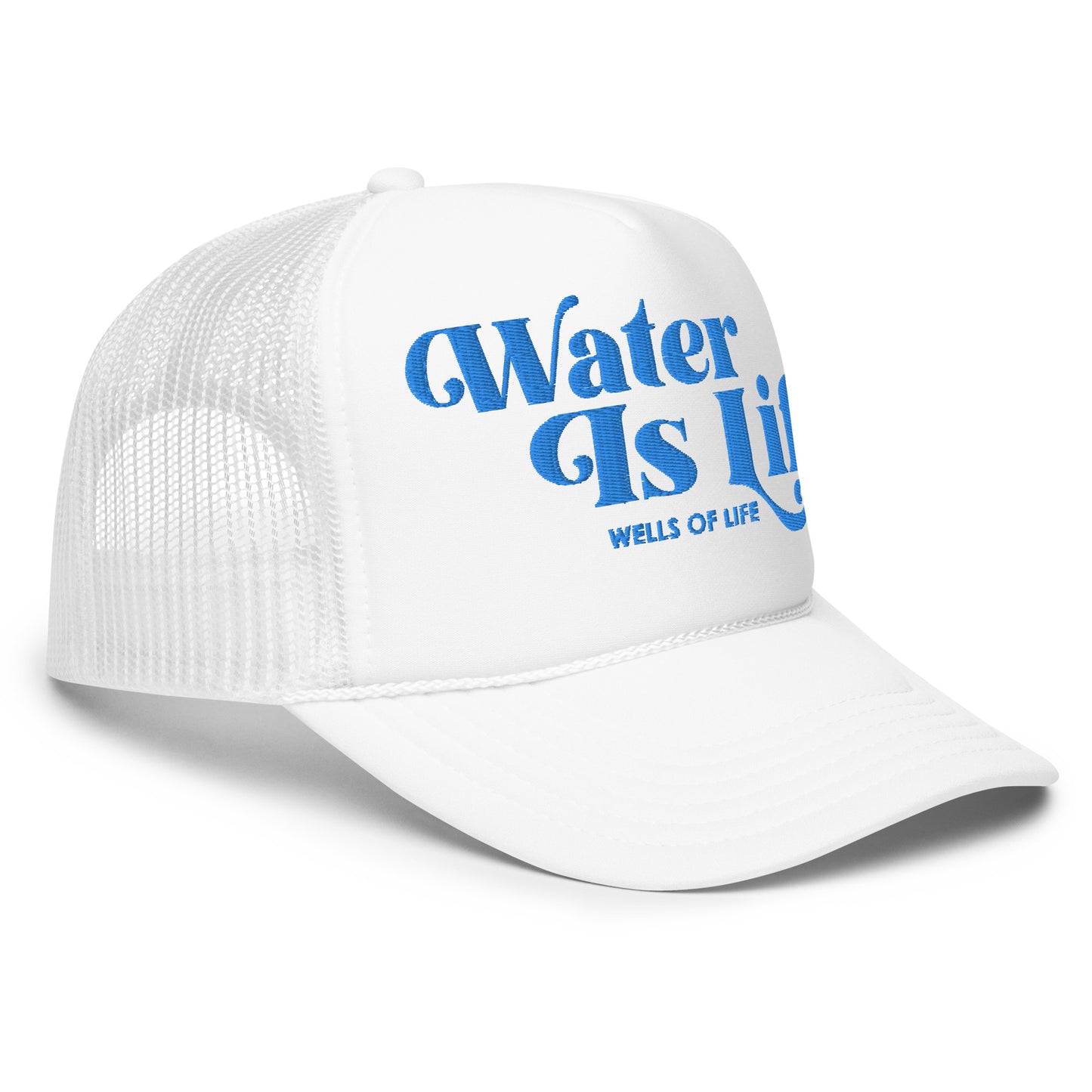 Water Is Life Fancy Logo Foam Trucker Cap