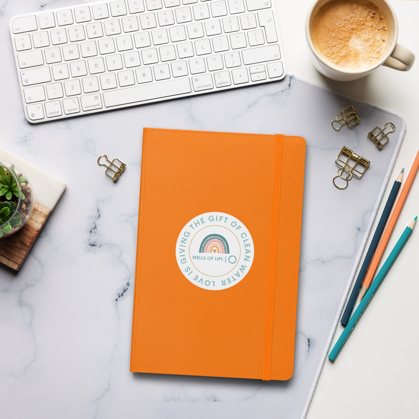 Love Is Giving The Gift of Clean Water Hardcover Bound Notebook