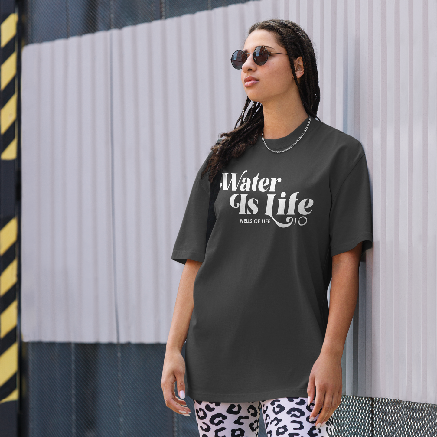 Water Is Life Fancy - Oversized faded t-shirt