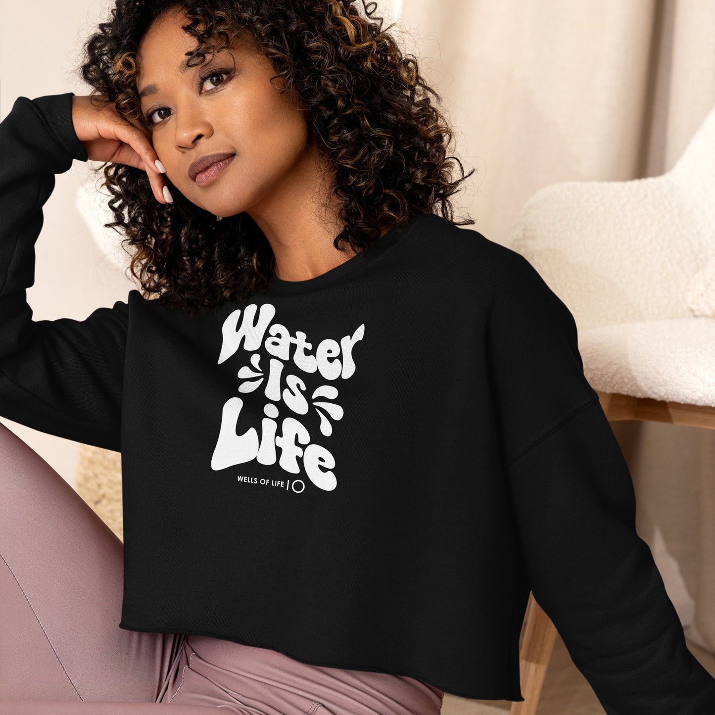 Water Is Life Women's Crop Sweatshirt