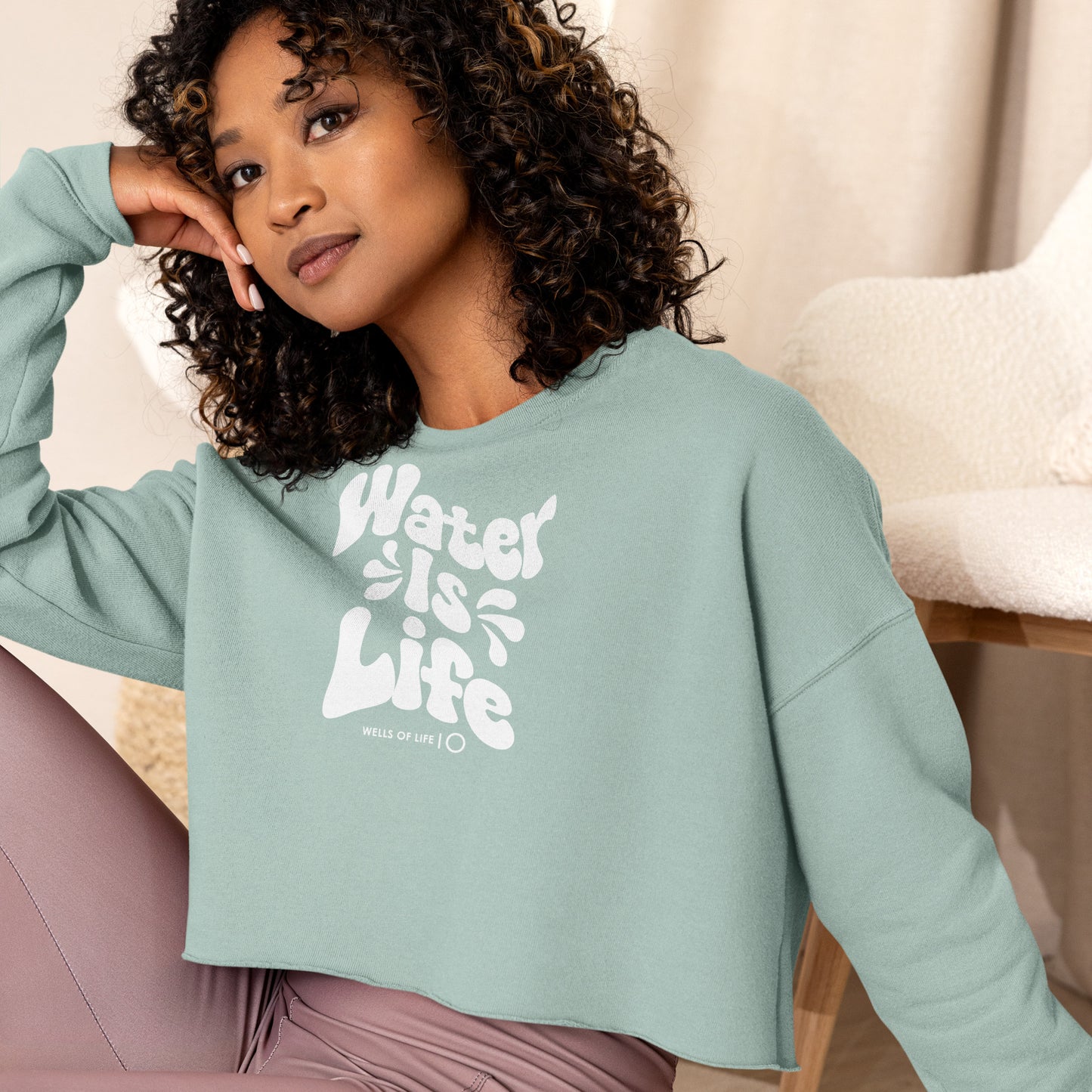 Water Is Life Women's Crop Sweatshirt