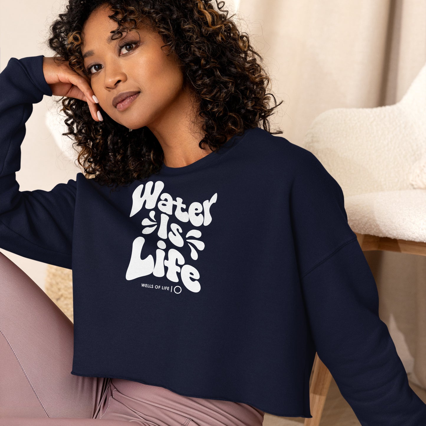 Water Is Life Women's Crop Sweatshirt
