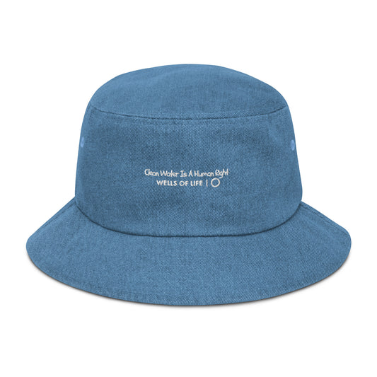 Clean Water Is A Human Right Denim Bucket Hat