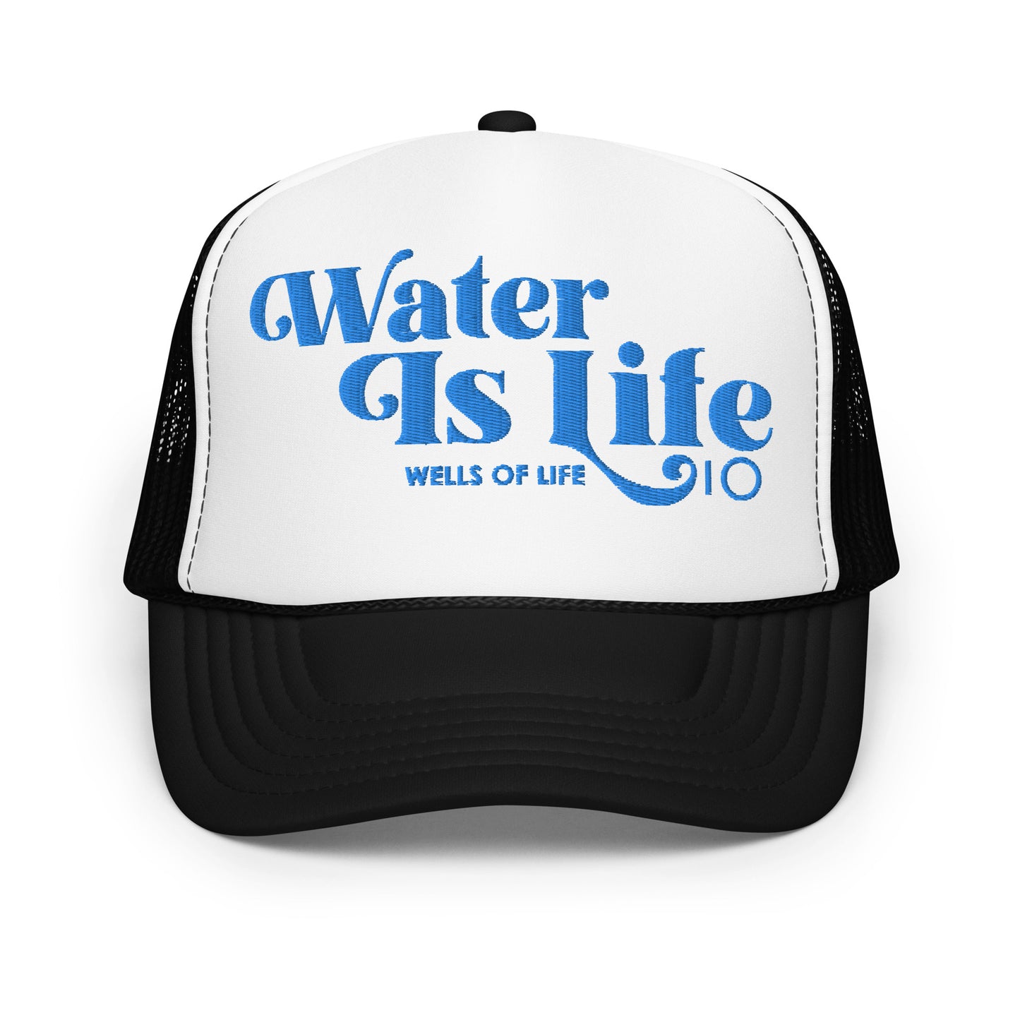 Water Is Life Fancy Logo Foam Trucker Cap